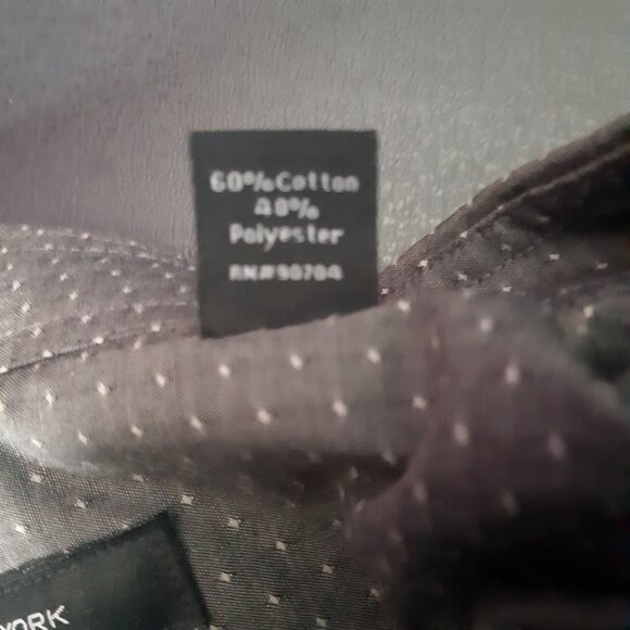 Marc New York SZ 15 Andrew Marc Slim Fit Men's Button Up Shirt Grey with White - Picture 7 of 11